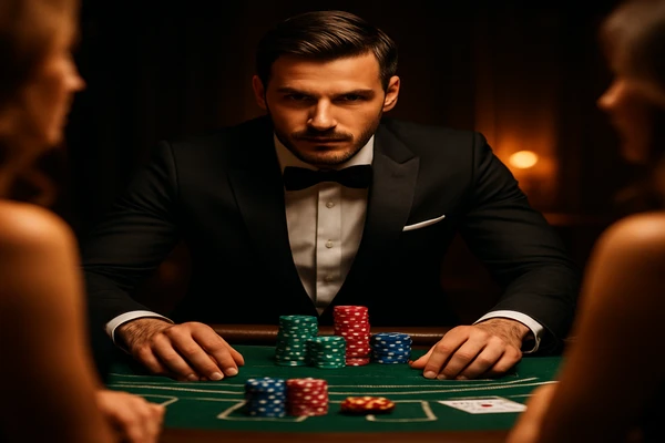 একজন নারী ল্যাপটপে অনলাইন গেম খেলছেন, চারদিকে qqgg-র আলোকময় গেমিং প্ল্যাটফর্ম-পরিবেশ ছড়িয়ে রয়েছে