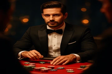 আলোকিত গেমিং সেটআপ ও প্ল্যাটফর্ম-চিপসের দৃশ্য, যা লাইভ ইন্টারঅ্যাকশনকে উত্তেজিত করে